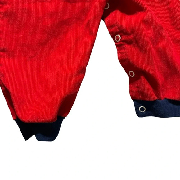 Buster Brown vintage baby corduroy overalls size 12 months, red and blue - Picture 5 of 6